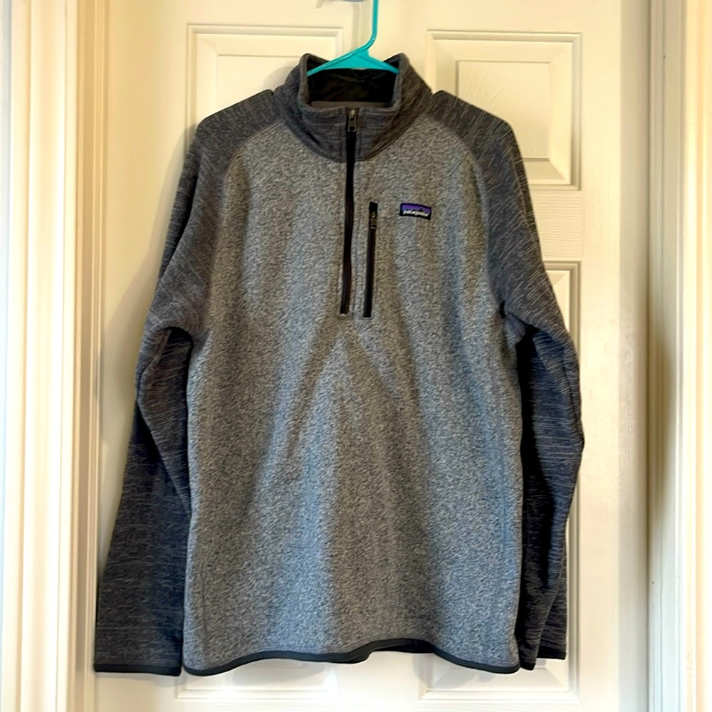 Patagonia Men's Better Sweater 1/4 Zip with Zipper Chest Pocket Gray Sz XL